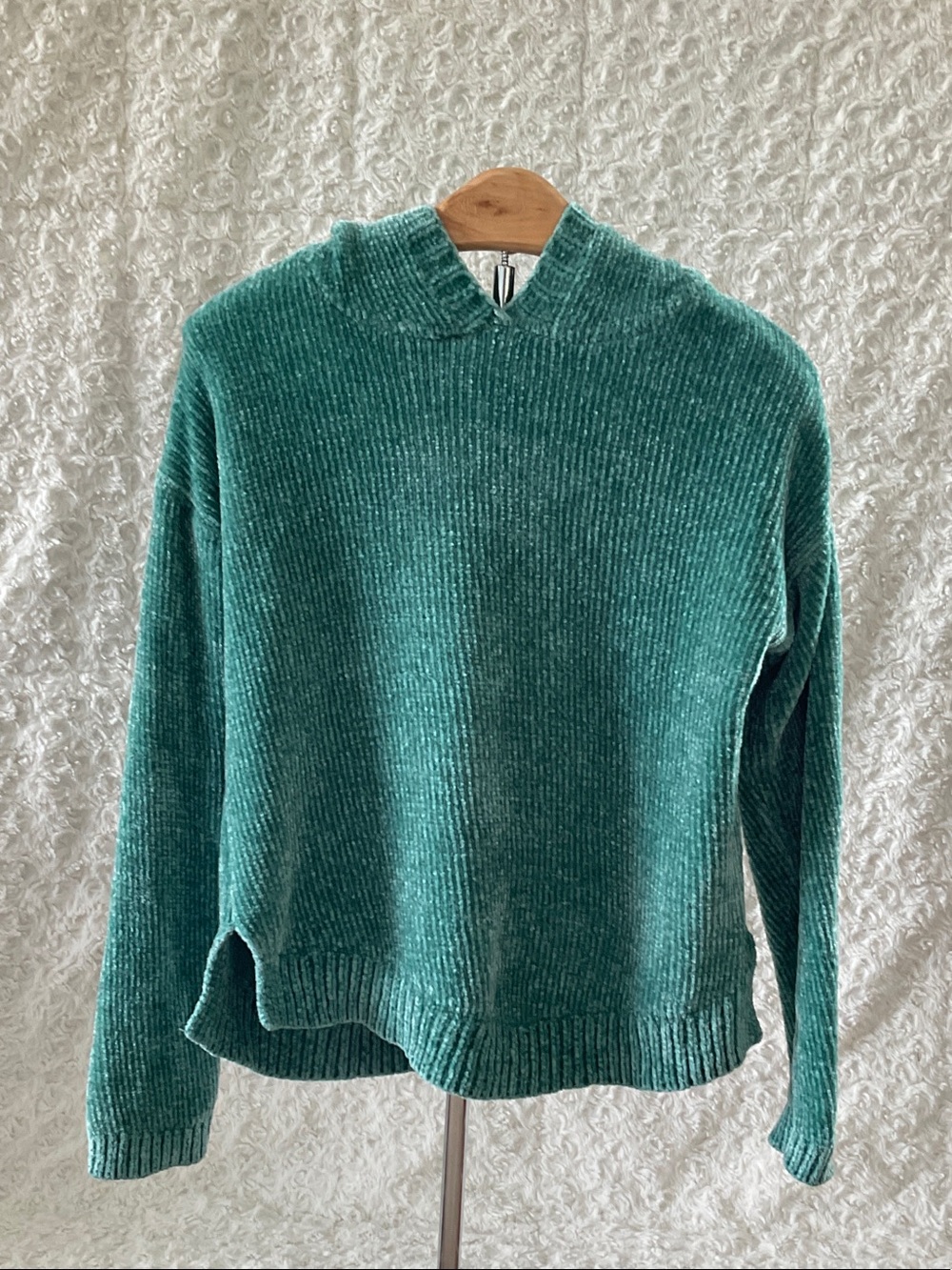 Pink Republic Teal Chenille Hooded Sweater for Kids